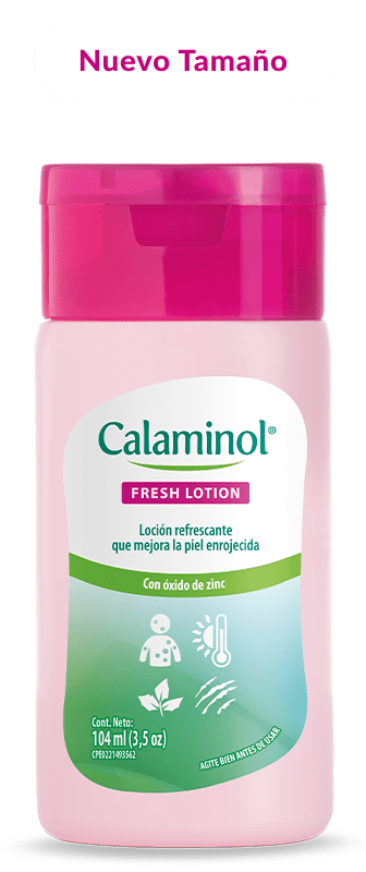Calaminol Fresh Lotion 104ml. Loción refrescante para irritación por lechina, brotes, hiedra venenosa, calor, roce. Nuevo tamaño