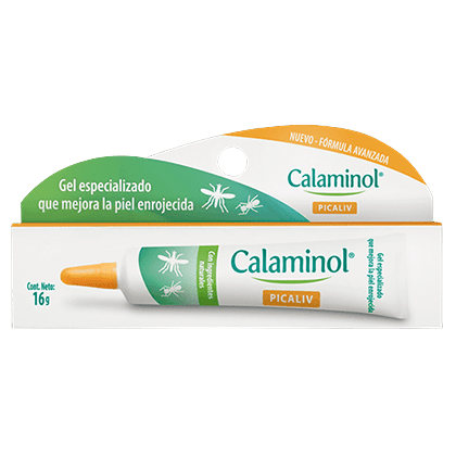 Calaminol Picaliv empaque 16g. Gel para irritación por picadura de insectos, mosquitos